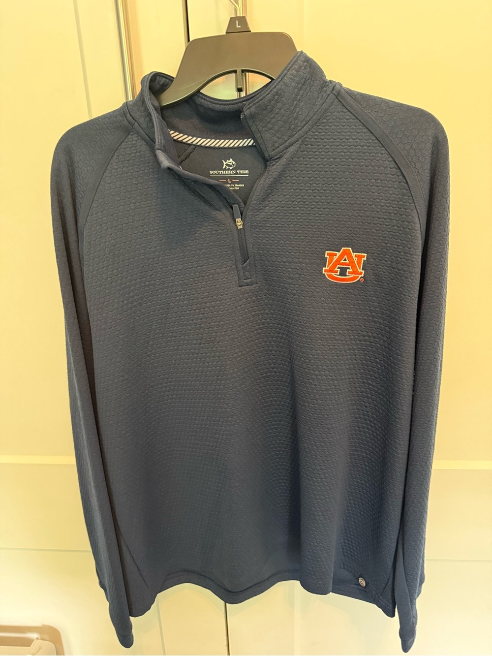 Southern Tide Navy 1/4-Zip Pullover with Auburn Logo